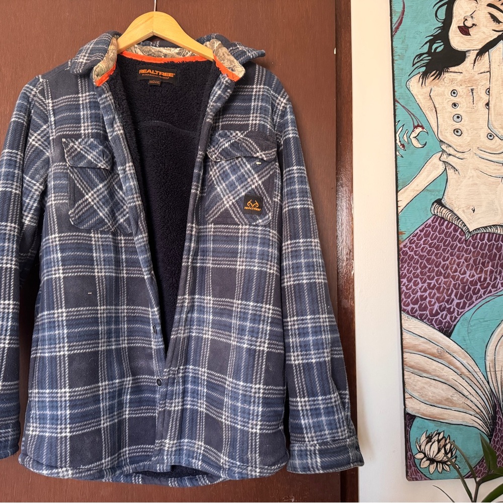Real tree fleece lined / fleece plaid